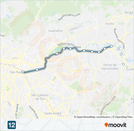 LINHA 12 Train Line Map
