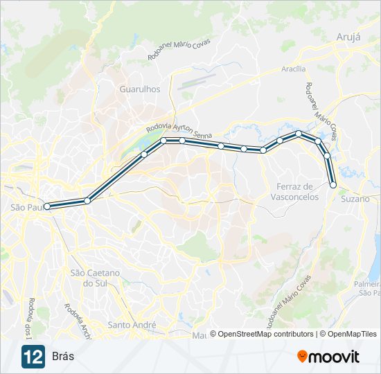linha 12 Route: Schedules, Stops & Maps - Brás (Updated)