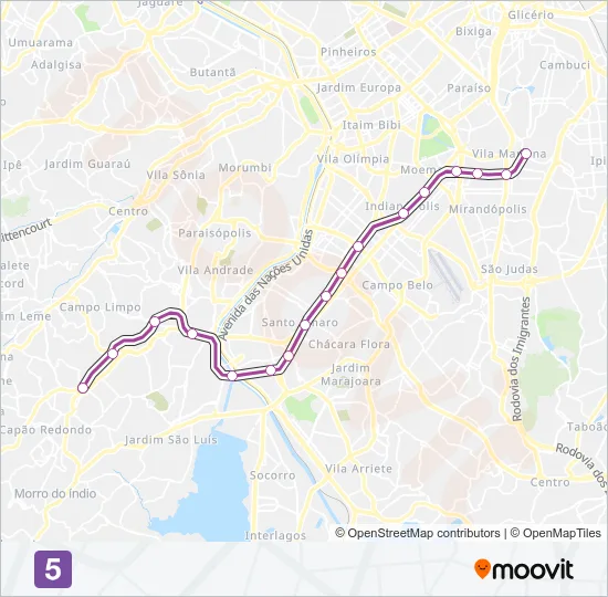 LINHA 5 Metro Line Map