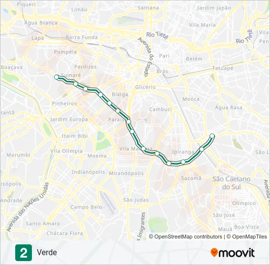 LINHA 2 Metro Line Map