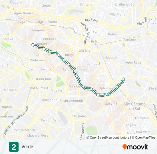 LINHA 2 Metro Line Map