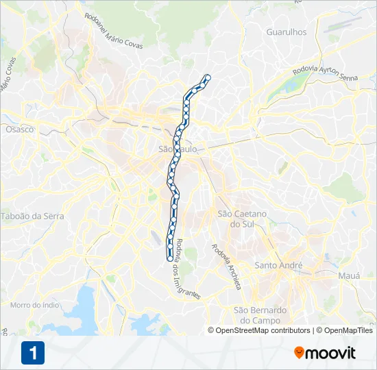 LINHA 1 Metro Line Map