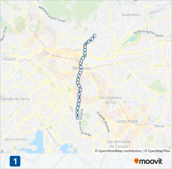 LINHA 1 Metro Line Map