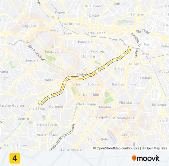 LINHA 4 metro Line Map