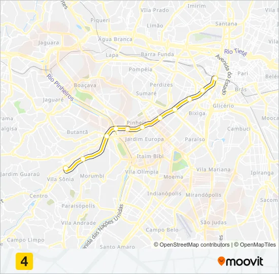 LINHA 4 Metro Line Map