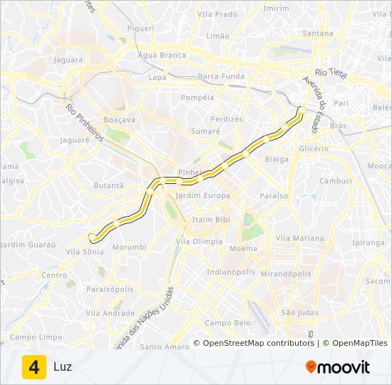 LINHA 4 metro Line Map