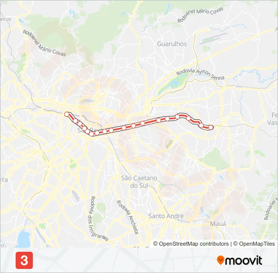 LINHA 3 Metro Line Map