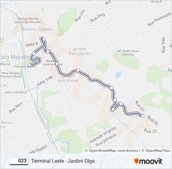 Mapa de 023 de autobús