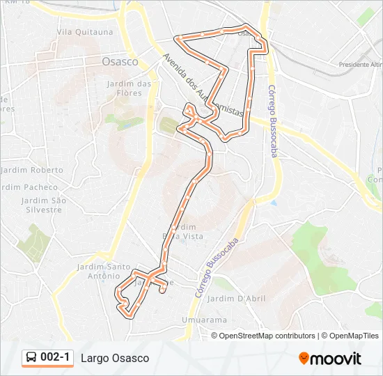 002-1 Bus Line Map