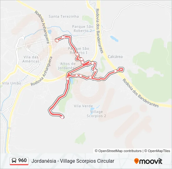 960 Bus Line Map