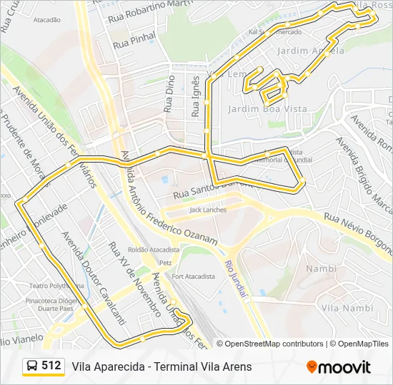 512 Route: Schedules, Stops & Maps - Terminal Vila Arens (Updated)