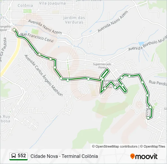 Rota da linha 552: horários, paradas e mapas - [B] Cidade Nova Via ...
