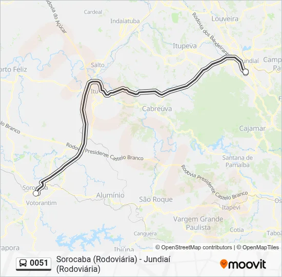 Da Vb Rota da linha 0051: horários, paradas e mapas - Jundiaí (Rodoviária ...