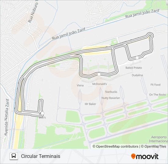 Mapa da linha CIRCULAR de ônibus