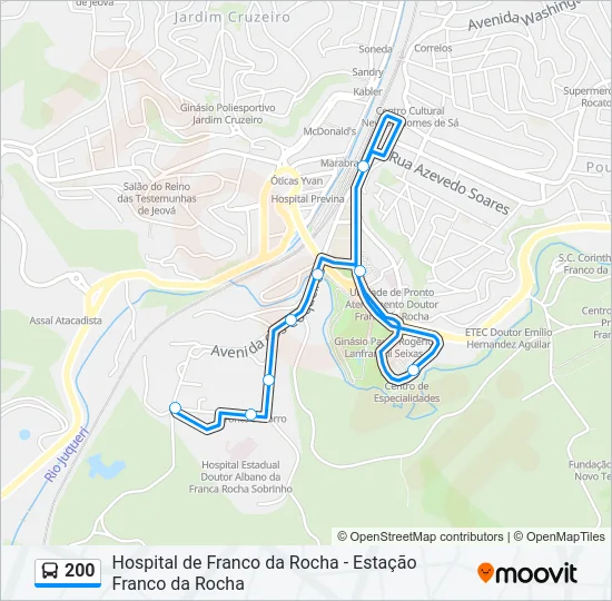 200 Bus Line Map