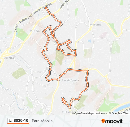 8030-10 Bus Line Map