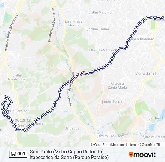 001 Route: Schedules, Stops & Maps - Sao Paulo (Metro Capao Redondo ...