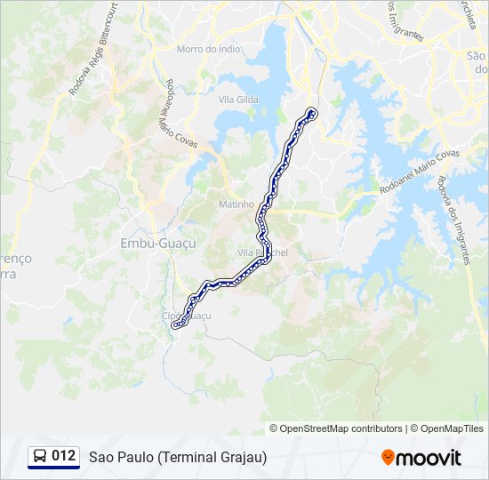 Mapa de 012 de autobús