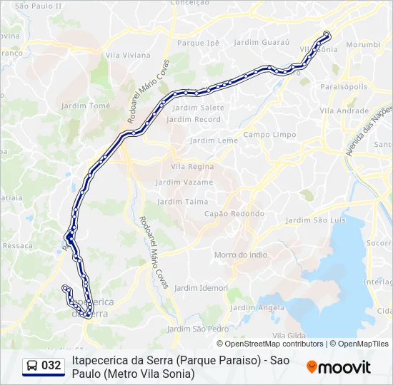 032 Bus Line Map