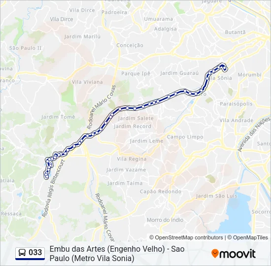 033 Bus Line Map