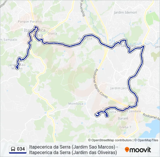 034 Bus Line Map