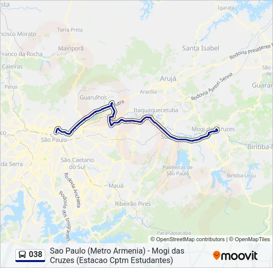 038 Bus Line Map