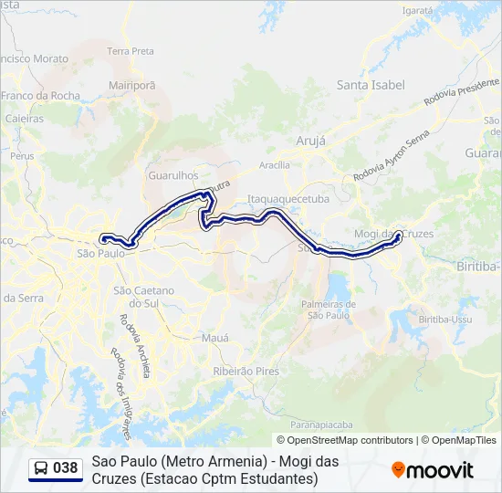 038 Bus Line Map