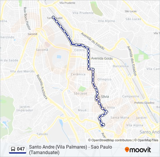 Mapa de 047 de autobús