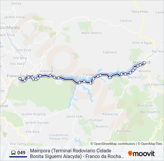 Mapa da linha 049 de ônibus