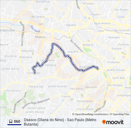 Mapa de 060 de autobús