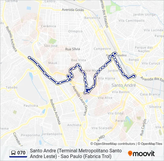 070 Bus Line Map