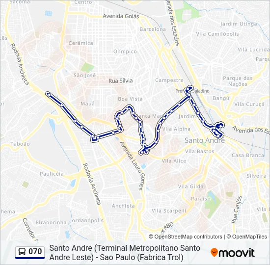 070 Bus Line Map
