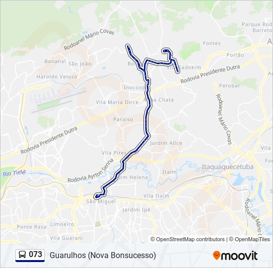 073 bus Line Map