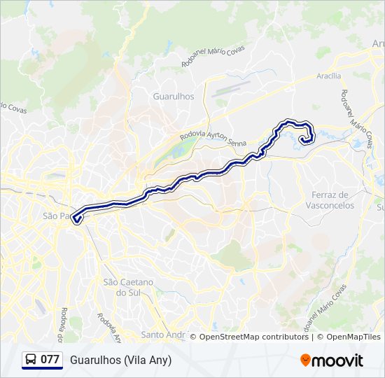 077 bus Line Map