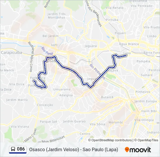 086 Bus Line Map