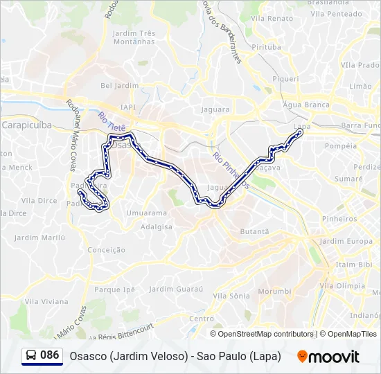 086 Bus Line Map