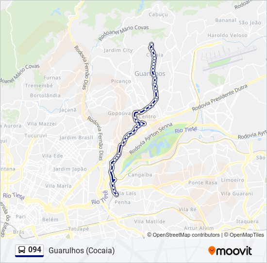 Mapa de 094 de autobús