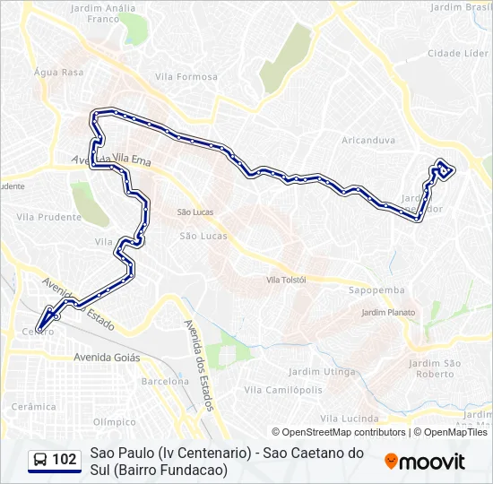 102 Bus Line Map