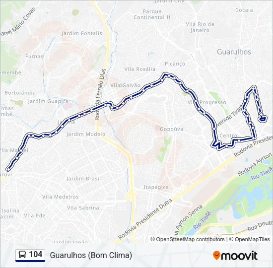 104 Bus Line Map