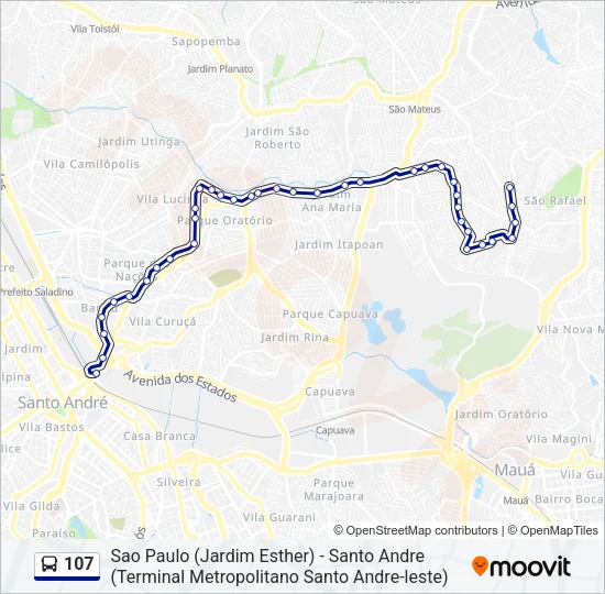 107 Bus Line Map