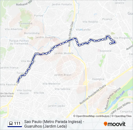 111 Bus Line Map