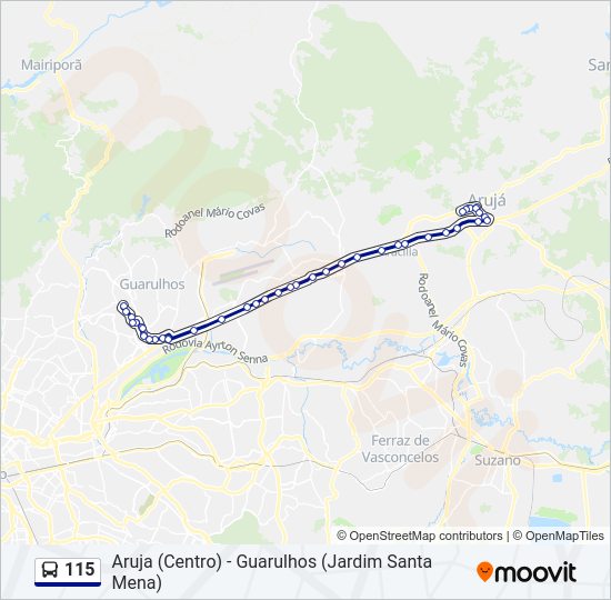 115 bus Line Map