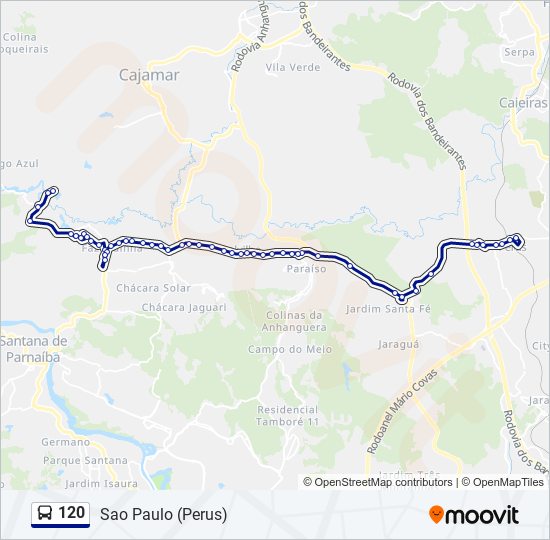 Mapa de 120 de autobús