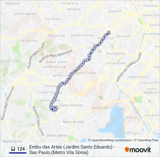 124 Bus Line Map