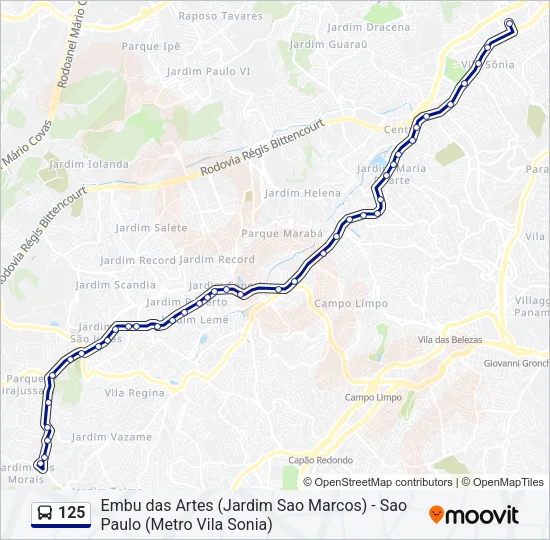 125 Bus Line Map