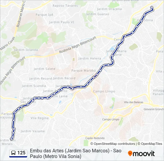125 Bus Line Map
