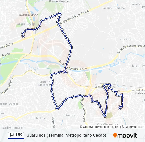 139 Bus Line Map