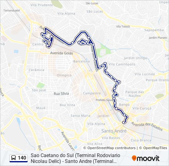 140 bus Line Map