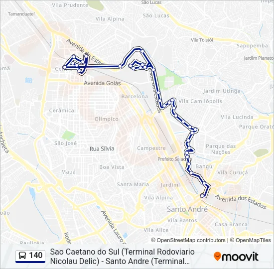 140 Bus Line Map