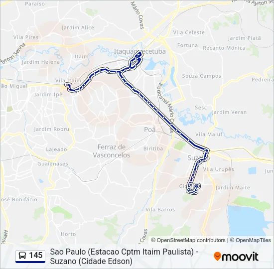 145 Bus Line Map